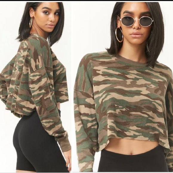 Camouflage crop top forever 21 Clearance